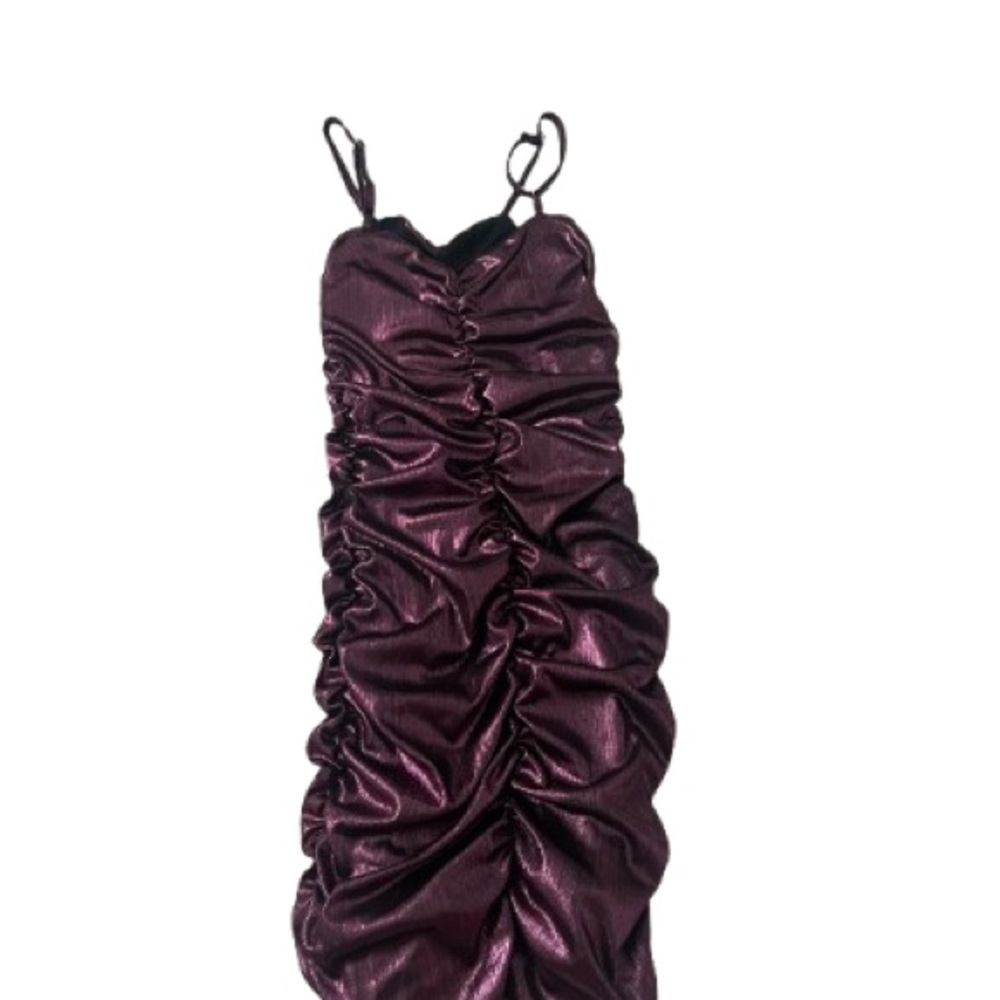 Elegant Ruched Purple Dress